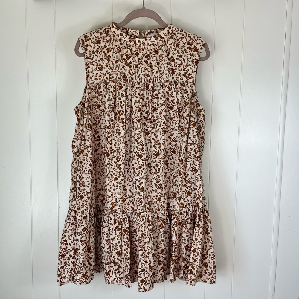Petal and Pup Floral Sleeveless Mini Dress 100% cotton